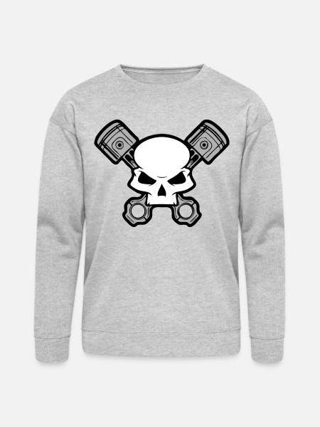 Skull and Pistons - Bella + Canvas Unisex Sweatshirt - heather gray
