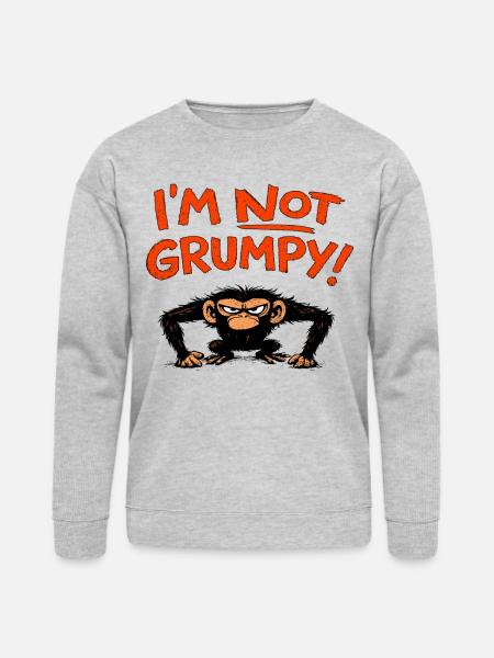 I'm Not Grumpy Monkey - Bella + Canvas Unisex Sweatshirt - heather gray