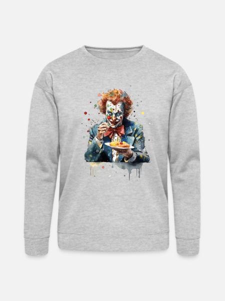 Scary Clown Logo Art - Bella + Canvas Unisex Sweatshirt - heather gray