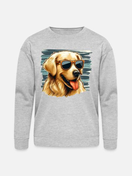 Golden Retriver Art - Bella + Canvas Unisex Sweatshirt - heather gray