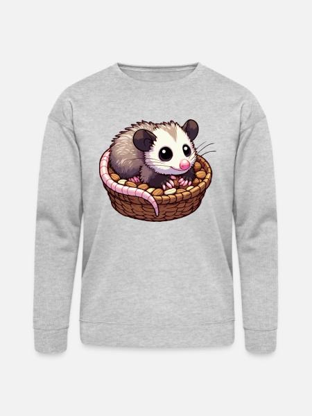 Cute Baby Opossum - Bella + Canvas Unisex Sweatshirt - heather gray