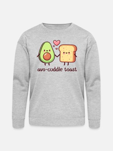 avo-cuddle toast - Bella + Canvas Unisex Sweatshirt - heather gray