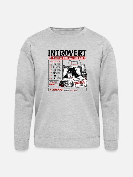Introvert Weekend Survival Schedule - Bella + Canvas Unisex Sweatshirt - heather gray