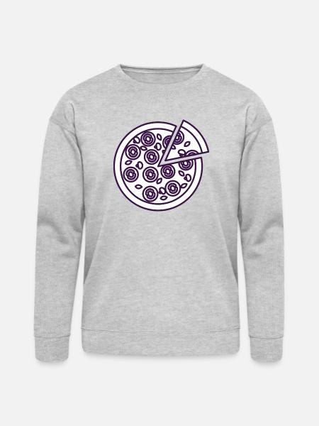 White Whole Pizza Icon - Bella + Canvas Unisex Sweatshirt - heather gray
