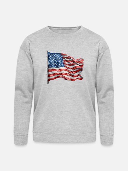 America flag - Bella + Canvas Unisex Sweatshirt - heather gray