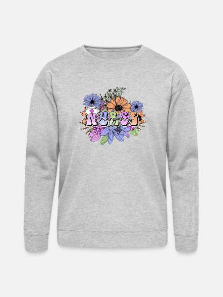 Emergency Nurse flowers - Bella + Canvas Unisex Sweatshirt - heather gray