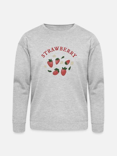 Strawberries - Bella + Canvas Unisex Sweatshirt - heather gray