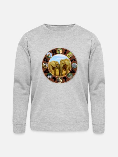 Blue Sky Elephants Africa Circle - Bella + Canvas Unisex Sweatshirt - heather gray