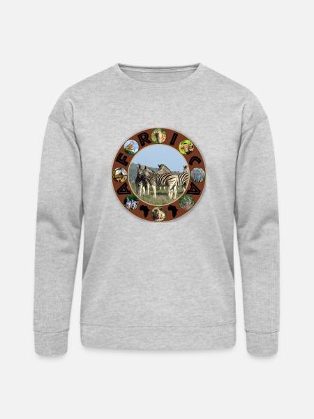blue sky zebra africa circle - Bella + Canvas Unisex Sweatshirt - heather gray