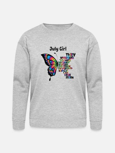 July Butterfly - Bella + Canvas Unisex Sweatshirt - heather gray
