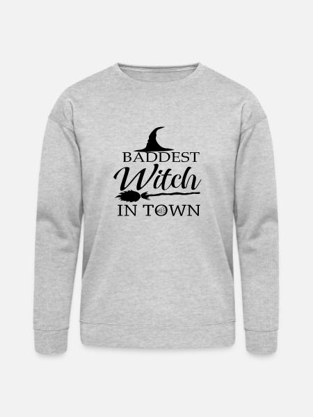 Baddest Witch in Town - Bella + Canvas Unisex Sweatshirt - heather gray