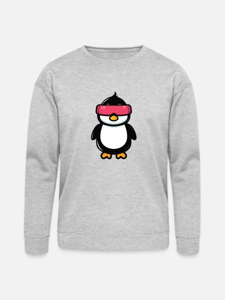 VR penguin - Bella + Canvas Unisex Sweatshirt - heather gray