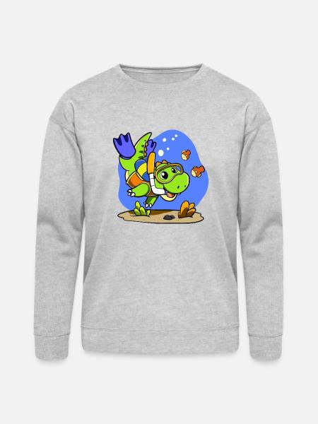 Scuba Dino - Bella + Canvas Unisex Sweatshirt - heather gray