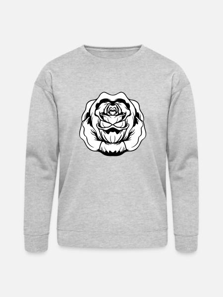 rose flower - Bella + Canvas Unisex Sweatshirt - heather gray