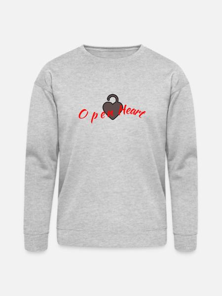 open heart - Bella + Canvas Unisex Sweatshirt - heather gray