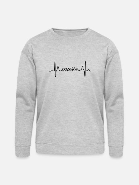 Music ECG heartbeat - Bella + Canvas Unisex Sweatshirt - heather gray