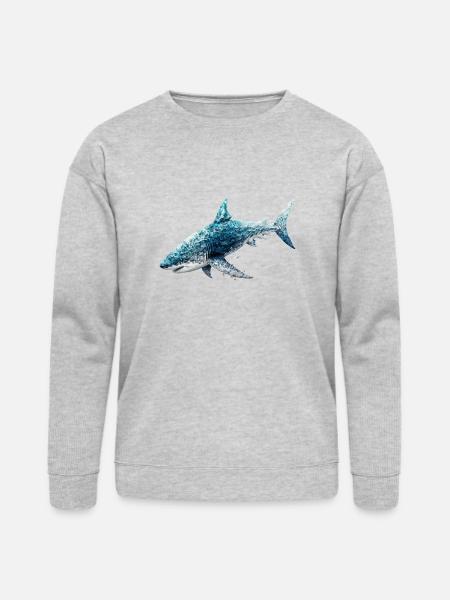 shark - Bella + Canvas Unisex Sweatshirt - heather gray