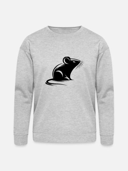 Mouse Drawing Tattoo Style - Bella + Canvas Unisex Sweatshirt - heather gray