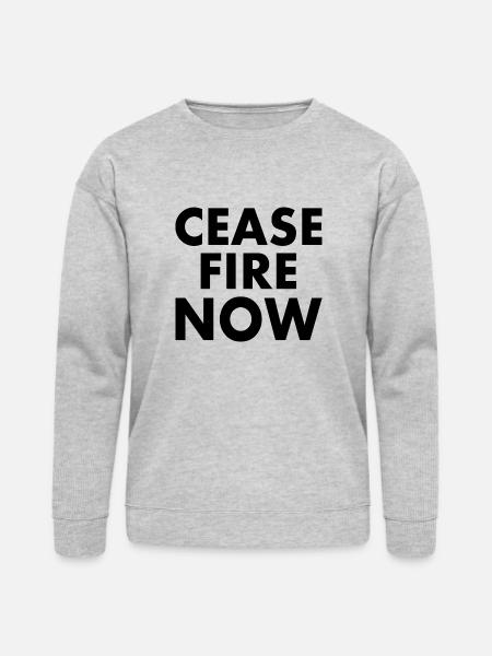 Ceasefire now - Bella + Canvas Unisex Sweatshirt - heather gray