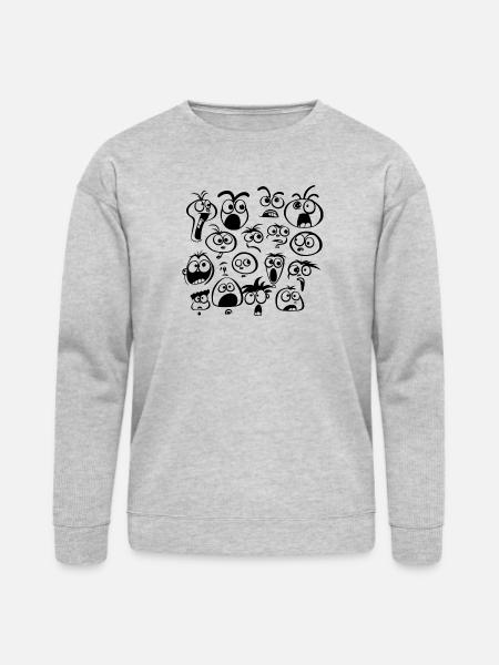 Funny Faces - Bella + Canvas Unisex Sweatshirt - heather gray