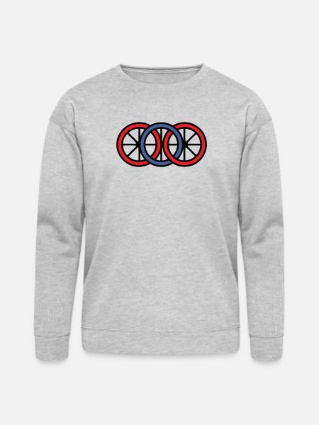 Bike Wheels Rings Logo - Bella + Canvas Unisex Sweatshirt - heather gray