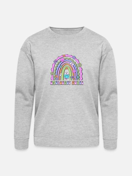 Emergency Nurse rainbow - Bella + Canvas Unisex Sweatshirt - heather gray