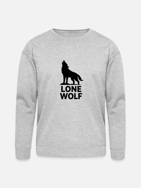 Lone Wolf Howling Silhouette - Bella + Canvas Unisex Sweatshirt - heather gray