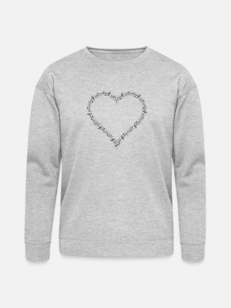 Musical Notes Heart - Bella + Canvas Unisex Sweatshirt - heather gray