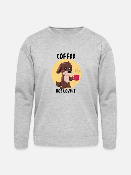 Coffee Dog Love it - Bella + Canvas Unisex Sweatshirt - heather gray