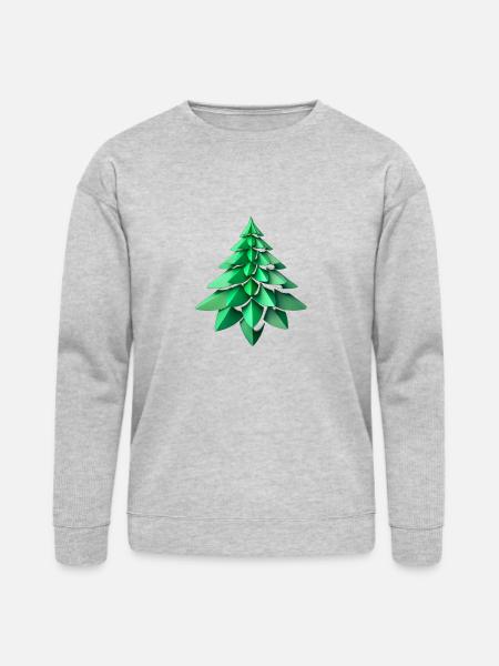 fractal green tree6 - Bella + Canvas Unisex Sweatshirt - heather gray