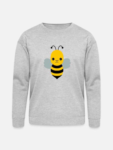 Meh Expression Cartoon Bee/Bumblebee - Bella + Canvas Unisex Sweatshirt - heather gray