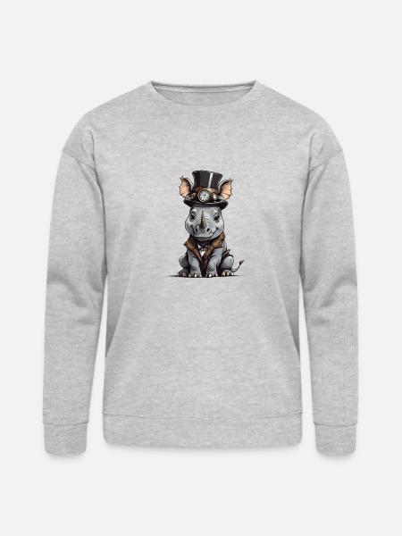 Well-dressed rhinoceros - Bella + Canvas Unisex Sweatshirt - heather gray