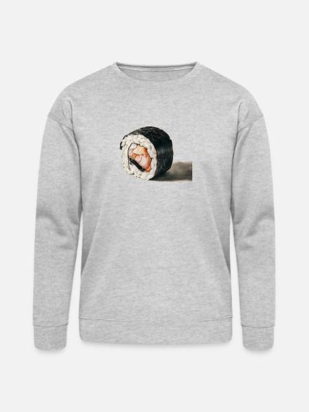 Charcoal Drawing Of Sushi - Bella + Canvas Unisex Sweatshirt - heather gray