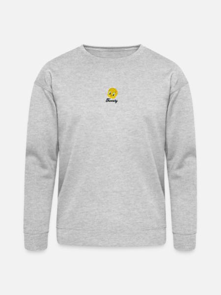 Looney Tunes Tweety Embroidery - Bella + Canvas Unisex Sweatshirt - heather gray