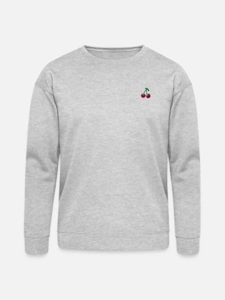 Cherries embroidered - Bella + Canvas Unisex Sweatshirt - heather gray
