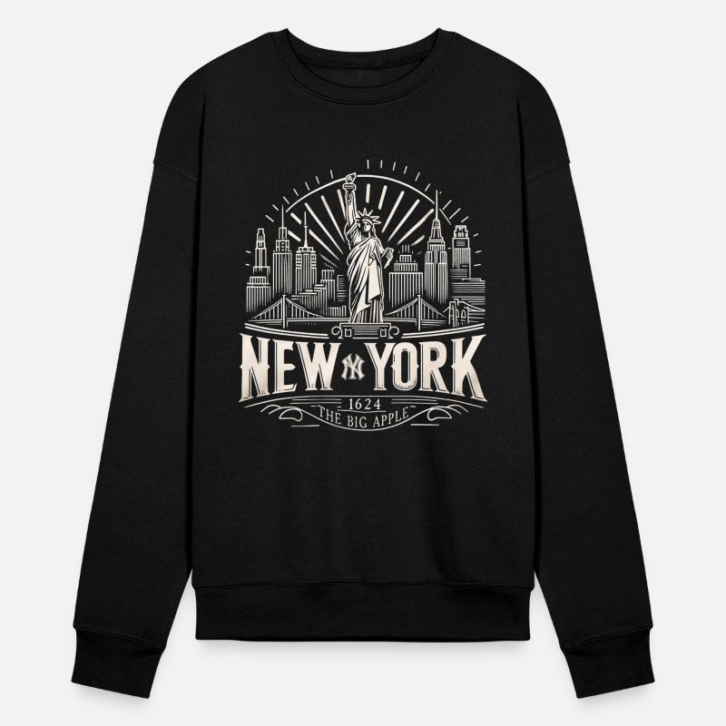 Men’s White Graphic Sweatshirt – NYC Statue of Liberty Print