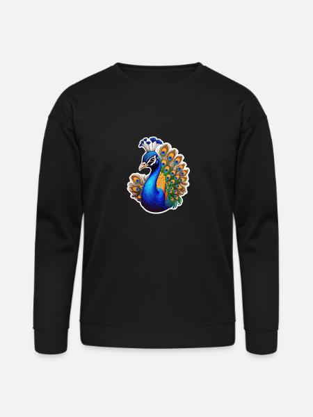 Peacock Bird - Bella + Canvas Unisex Sweatshirt - black