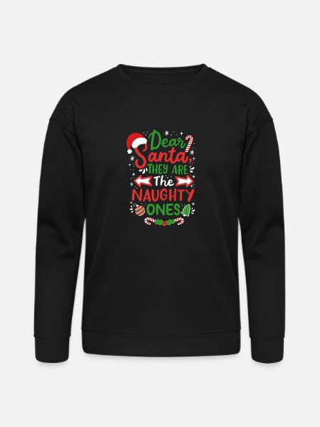 Santa Christmas Naughty Ones - Bella + Canvas Unisex Sweatshirt - black