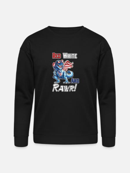 Red White And Rawr - Bella + Canvas Unisex Sweatshirt - black