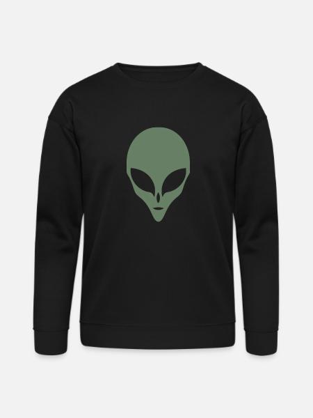 Alien Silhouette Head Face - Bella + Canvas Unisex Sweatshirt - black