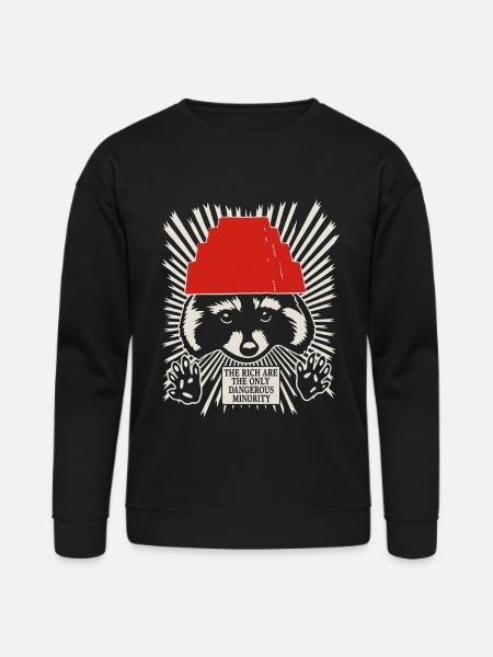 Raccoon DEVO Hat Poster – Bold Political Art Print - Bella + Canvas Unisex Sweatshirt - black