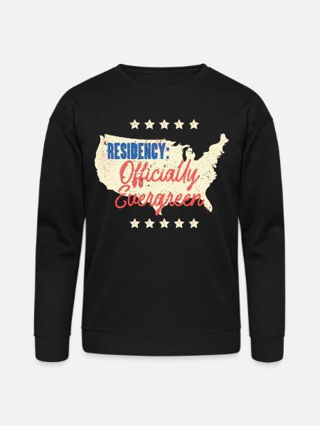 Green Card Residency Officially Evergreen - Bella + Canvas Unisex Sweatshirt - black