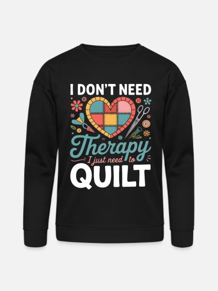 Therapy Quilt Heart Patch - Bella + Canvas Unisex Sweatshirt - black