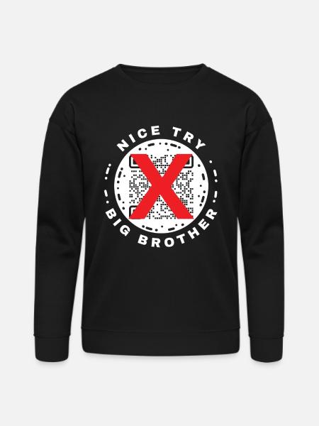 Nice Try Big Brother Privacy QR Code Design - Bella + Canvas Unisex Sweatshirt - black