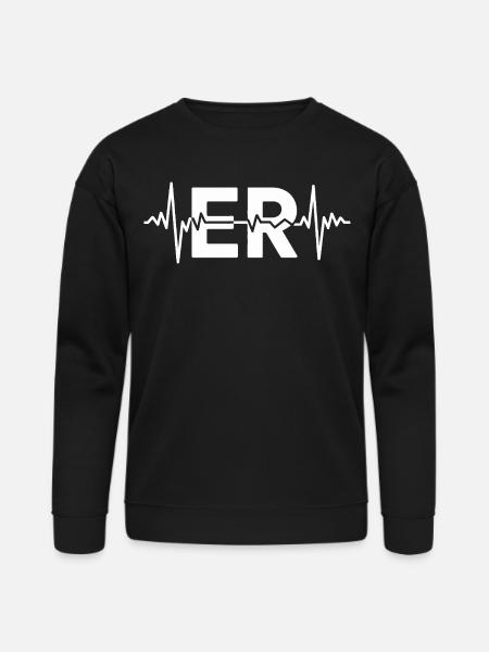 ER Pulse ECG Logo Tee - Bella + Canvas Unisex Sweatshirt - black