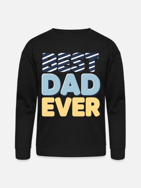 Best Dad Ever Striped Letters - Bella + Canvas Unisex Sweatshirt - black