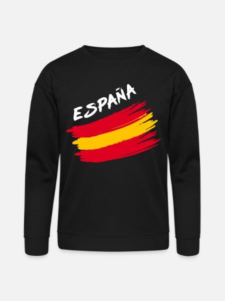 Espana Spain Spanish Flag Brush Design - Bella + Canvas Unisex Sweatshirt - black