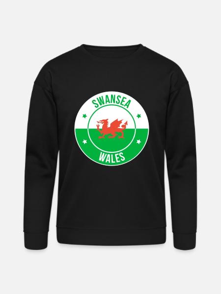 Dragon Crest Swansea Wales - Bella + Canvas Unisex Sweatshirt - black