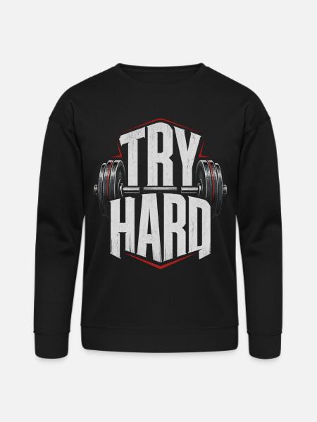 Try Hard Gym Anthem - Bella + Canvas Unisex Sweatshirt - black