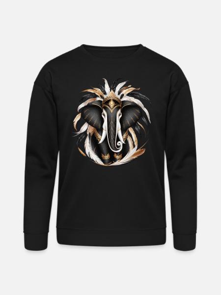 Golden Elephant - Bella + Canvas Unisex Sweatshirt - black